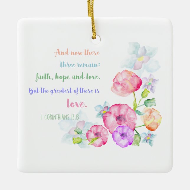 1 Korinther 13:13 Liebe Bibelverse Keramikornament (Vorderseite)