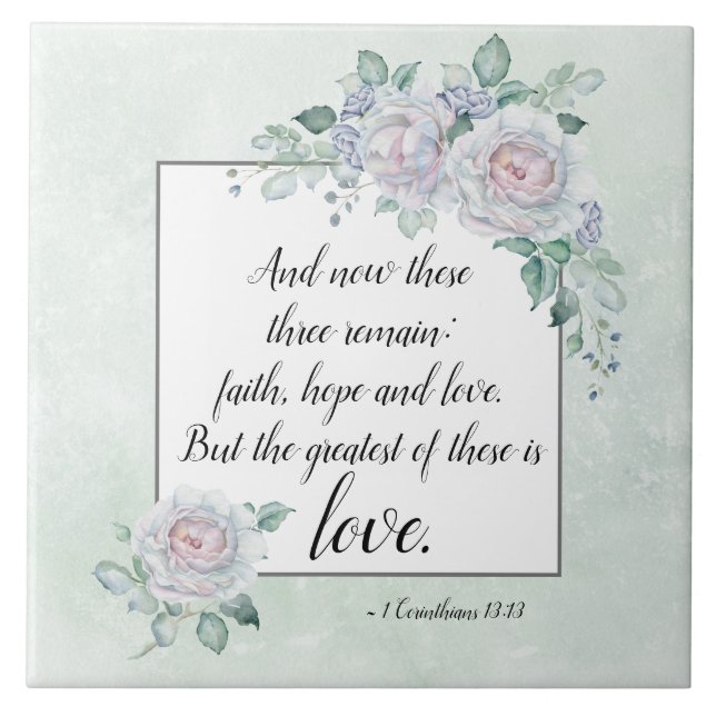 1 Korinther 13:13 Liebe der Glaubenshöhe, Bibelver Fliese (Vorderseite)
