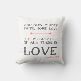 1 Korinther-13:13 % pipe% Bibel-Vers-Kunst Kissen
