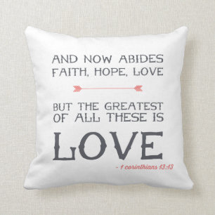 1 Korinther-13:13 % pipe% Bibel-Vers-Kunst Kissen