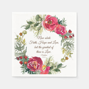 1 Korinther 13:13 Rote Rosen Weihnachtsschrei Serviette