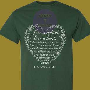 1 Korinther 13:4-5 - Christlich (weißer Text) T-Shirt