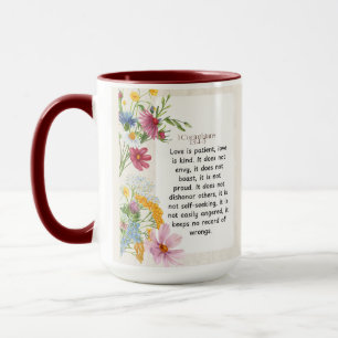 1 Korinther 13:4-5 Wasserfarben-Design Tasse