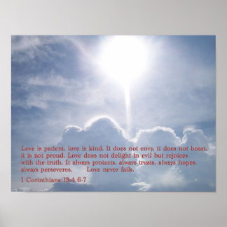1 Korinther 13:4 6-7 Wolken Poster