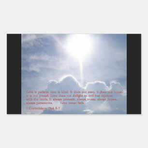 1 Korinther 13:4 6-7 Wolken Rechteckiger Aufkleber