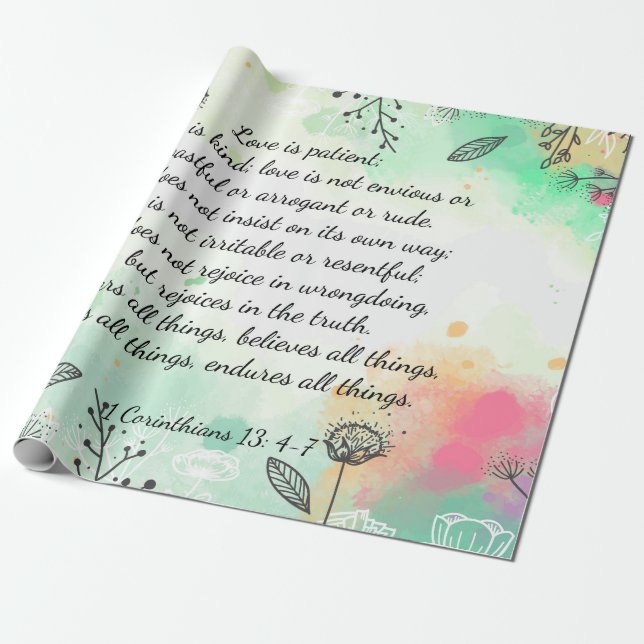 1 Korinther 13: 4-7 Geschenkpapier (Ungerollt)