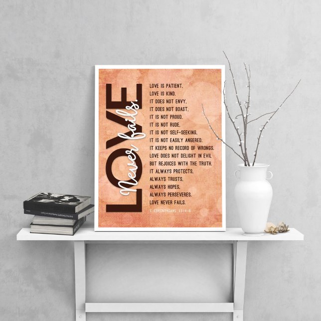 1 Korinther 13:4-8 Bibelverse, Vintage Hymne Poster (Von Creator hochgeladen)