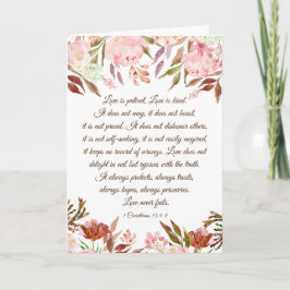 1 Korinther 13:4-8 Blush Floral Wedding Card Karte
