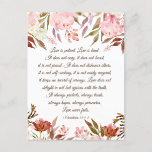 1. Korinther 13,4-8 Liebe ist geduldig Hochzeit Postkarte