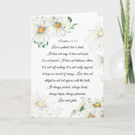 1 Korinther 13:4-8 Liebe ist Patient White Daisies Karte