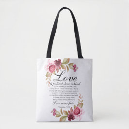 1 Korinther 13:4-8 Liebe ist Patientenblütenbibel Tasche