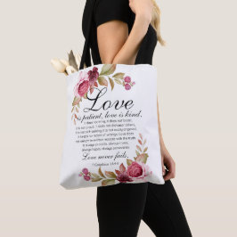 1 Korinther 13:4-8 Liebe ist Patientenblütenbibel Tasche