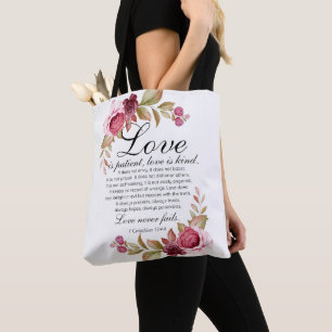 1 Korinther 13:4-8 Liebe ist Patientenblütenbibel Tasche