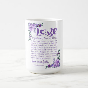 1 Korinther 13:4-8 Liebe Patienten Lila Kaffeetasse