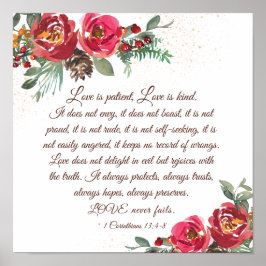 1 Korinther 13:4-8 Liebe Patienten Rote Rosen Poster