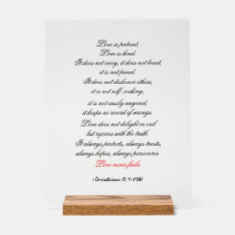 1 Korinther 13:4-8 (NIV) Acrylzeichen Acrylschild