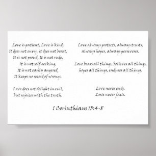 1 Korinther 13:4-8 Poster