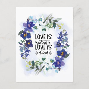 1. Korinther 13,4 Die Liebe ist geduldig Bibelvers Postkarte