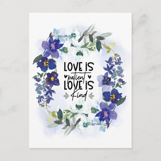 1 Korinther 13:4 Liebe ist Patient Bibel Verse Postkarte (Vorderseite)