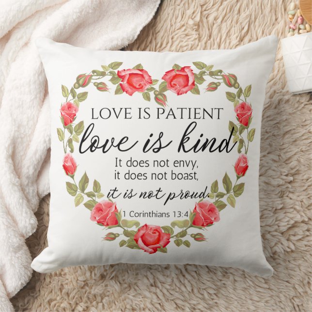 1 Korinther 13:4 Liebe ist Patient Kissen (Decke)
