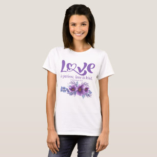 1 Korinther 13:4 Liebe ist Patient Lila T-Shirt