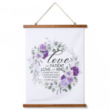 1 Korinther 13:4 Liebe ist Patient Violet Floral