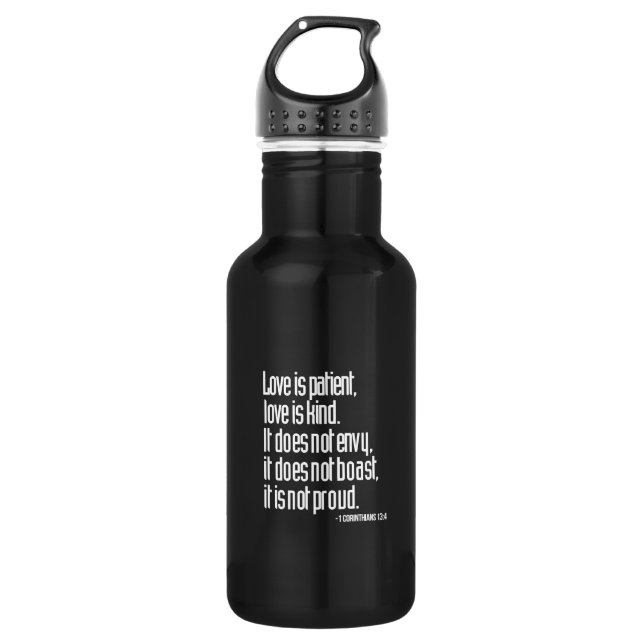 1 Korinther-13:4 Trinkflasche (Vorderseite)