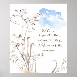 1 Korinther 13:7-8 LIEBE versage nie Poster