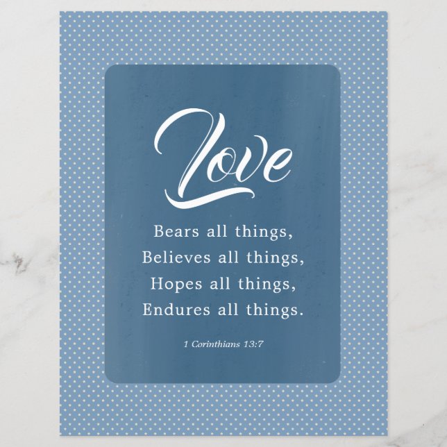 1 Korinther 13:7 Liebe Bären alles (Vorderseite)
