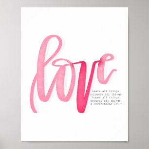 1 Korinther 13:7 - Liebe Bears All - Poster