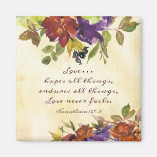 1 Korinther 13:7 Liebe versage Herbst und Herbst Magnet