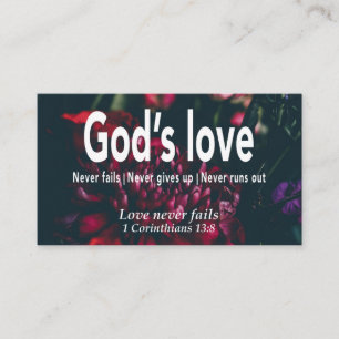 1 Korinther 13:8 LIEBE VERSAGE NIE Schrift Visitenkarte