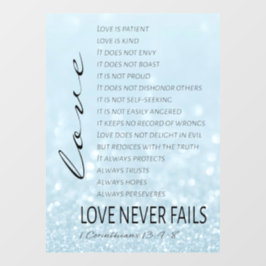 1 Korinther 13 Liebe ist Bibelverse Fensteraufkleber