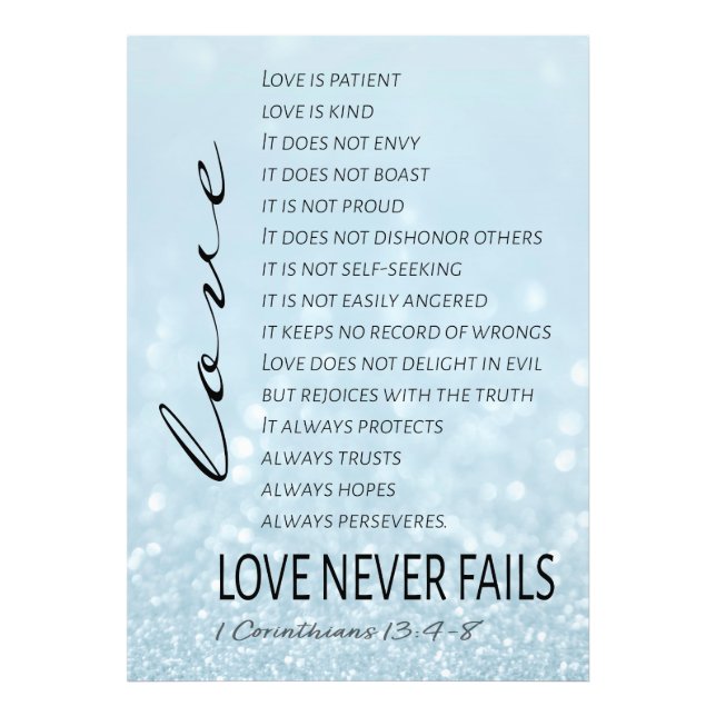 1 Korinther 13 Liebe ist Bibelverse Fotodruck (Vorne)