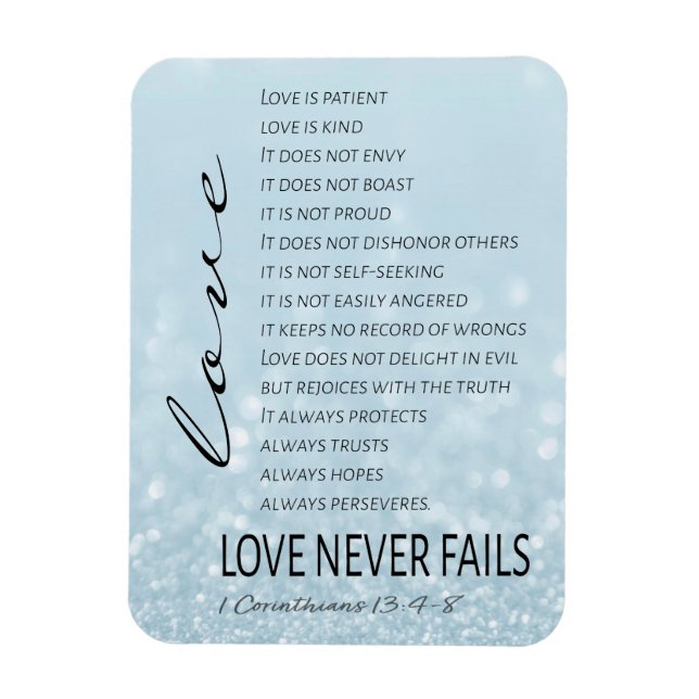 1 Korinther 13 Liebe ist Bibelverse Magnet (Vertikal)