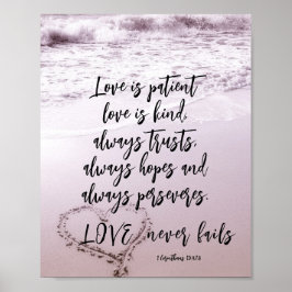 1 Korinther 13 Liebe ist Patient Ocean Beach Poster