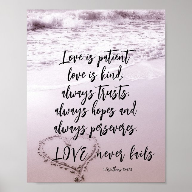 1 Korinther 13 Liebe ist Patient Ocean Beach Poster (Vorne)