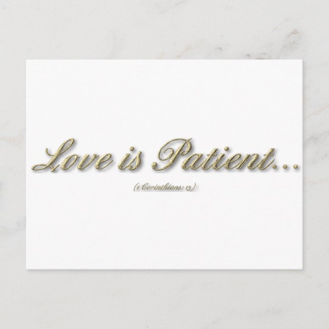 1 Korinther 13 - Liebe ist Patient Postkarte (Vorderseite)