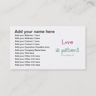 1 Korinther 13 - Liebe ist Patient Visitenkarte
