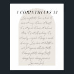 1 Korinther 13 Poster<br><div class="desc">Liebe ist geduldige Liebe ist Art 1 Korinther 13 Minimal Boho Beige Arch Script</div>