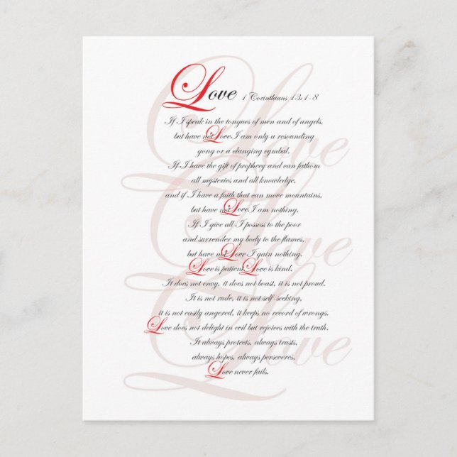 1 Korinther 13 Postkarte (Vorderseite)