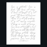 1 Korinther 13 Thin-Skript Poster<br><div class="desc">Liebe ist die Liebe des Patienten ist Art 1 Korinther 13 Thin Script</div>
