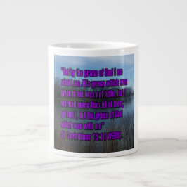 1 Korinther 15:10 WEBU Mug Jumbo-Tasse
