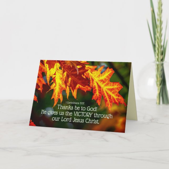 1 Korinther 15:57 Danke an Gott! Karte (Vorderseite)