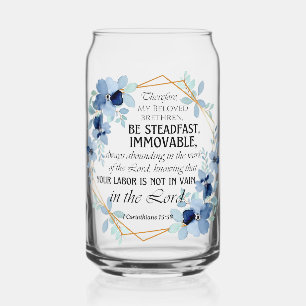 1 Korinther 15:58 Inspiration Verse Floral Dosenglas