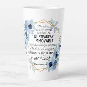 1 Korinther 15:58 Inspiration Verse Floral Milchtasse