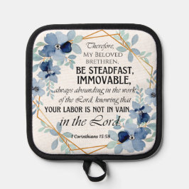1 Korinther 15:58 Inspiration Verse Floral Topflappen