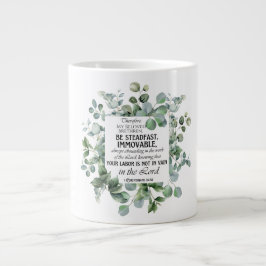 1 Korinther 15:58 Inspirational Verse Eukalyptus Jumbo-Tasse