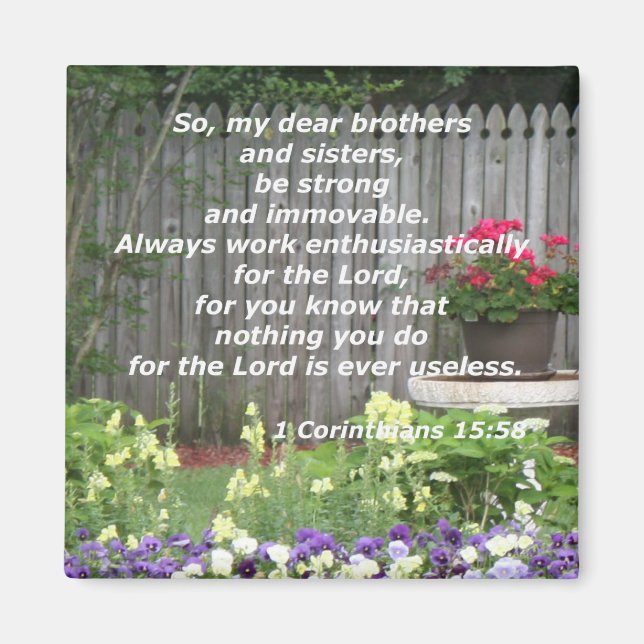 1 Korinther 15:58 Magnet (Vorne)