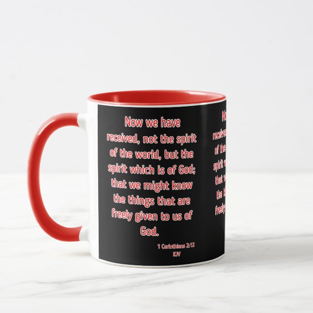 1 Korinther 2:12 KJV Bibelverse Zwei-Tone Tasse (Links)